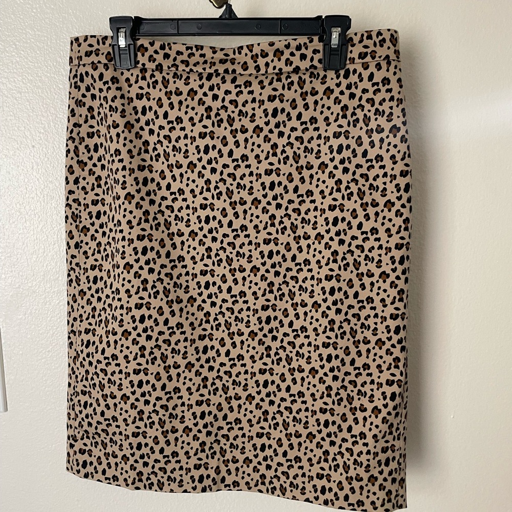 J. Crew Animal Print Pencil Skirt - Tan and Black